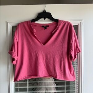 Forever 21 Pink V-Neck Crop Top
